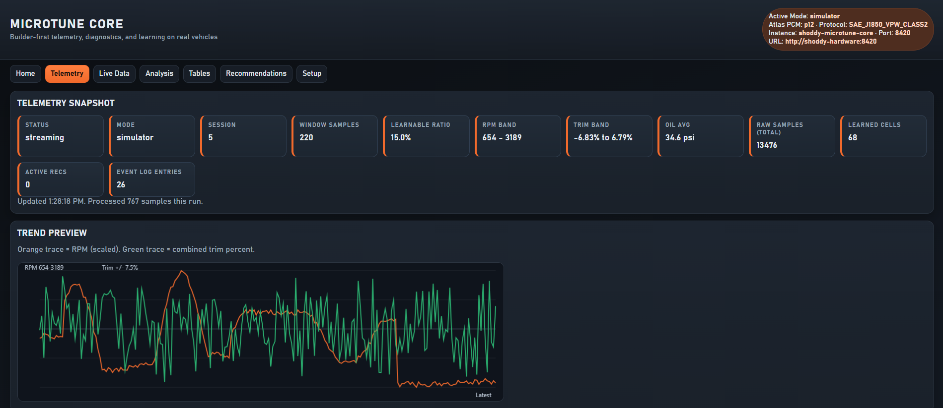 ShoddyHub Hardware telemetry snapshot used as ShoddyTune context.