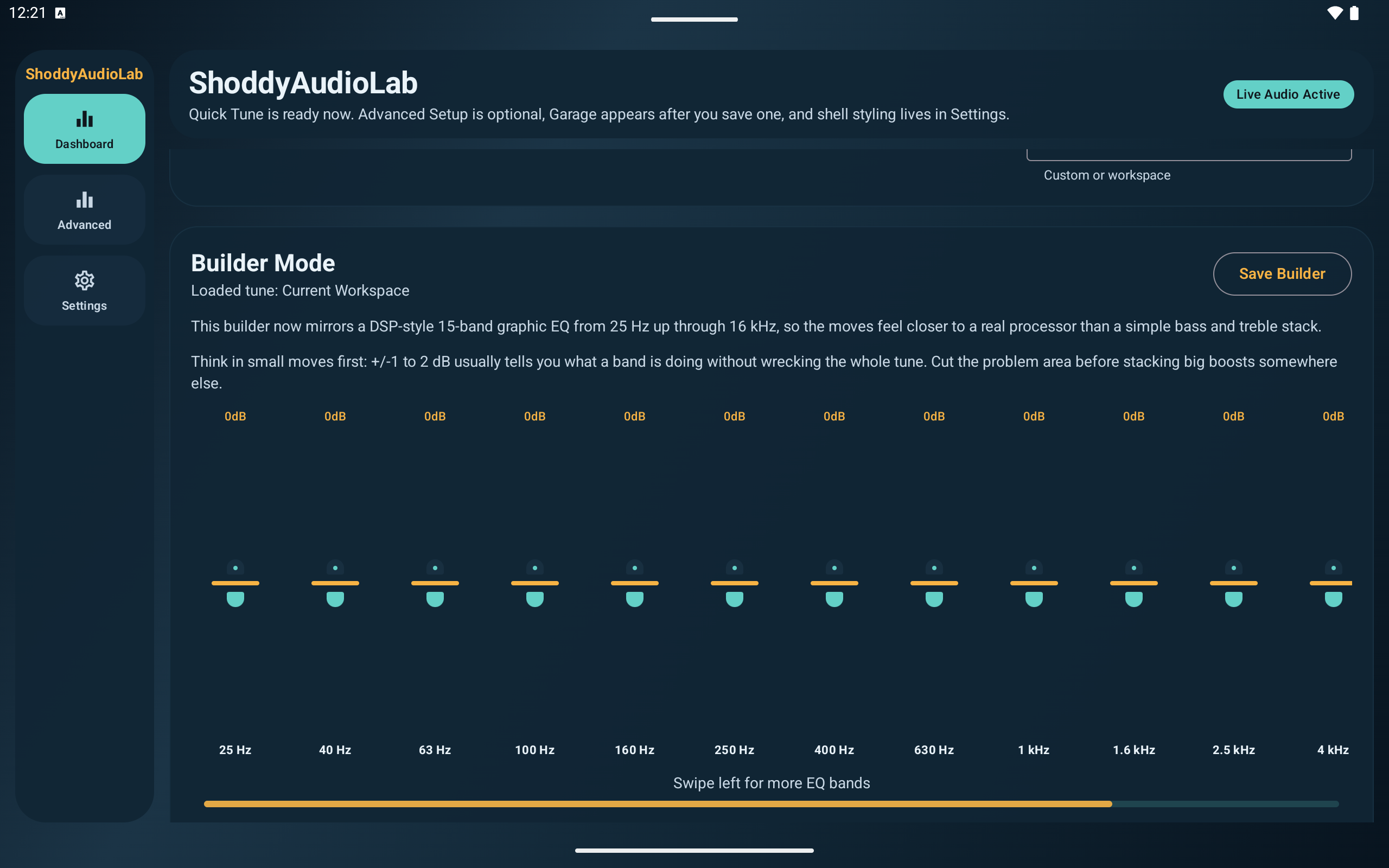 ShoddyAudioLab Builder Mode screenshot