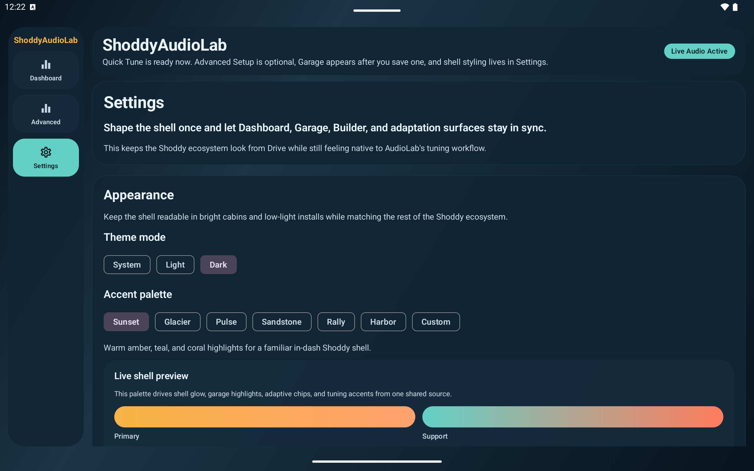 ShoddyAudioLab settings screenshot