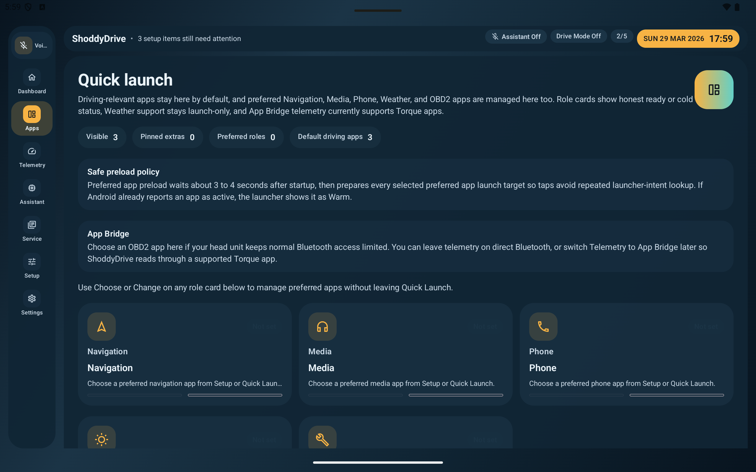 ShoddyDrive quick launch screenshot